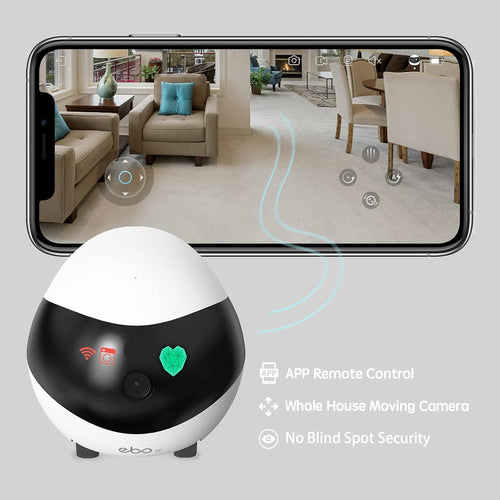 SE Familybot 1080P Movable Pet Camera Robot - Battery-Operated, Auto-Recharge, Night Vision, 2-Way Talk, APP Control, Indoor Security Solution